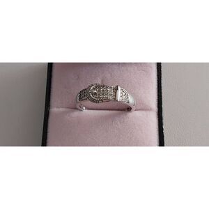 Trendy New 1/4 Carat Genuine Natural Diamond Buckle Design Ring Sz 10